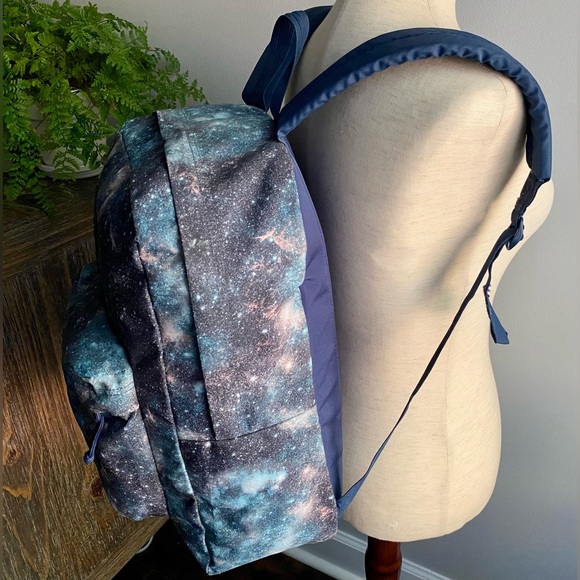 Vintage Jansport Classic Galaxy Backpack Large Student Bag Blue Y2K Backpack - Picture 6 of 14